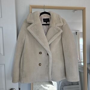 Banana Republic Cream Teddy Coat